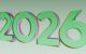 The year 2026 in green 3D numbers.